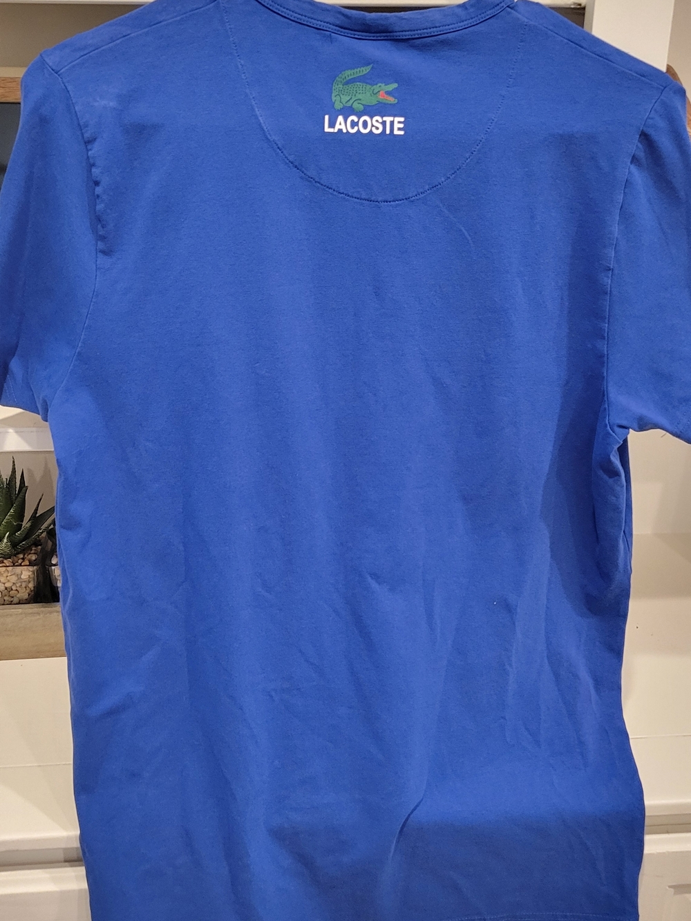 Lacoste Blue Graphic Croc Logo Tee - Picture 3 of 4